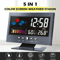 LED Digital Alarm Clock With Snooze Thermometer Hygrometer Calendar Weather Display Voice Control B 6