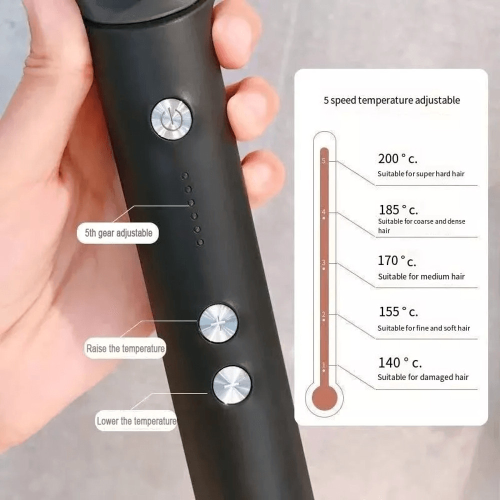 2in1 Hair Straightener Brush  Curler  Electric Hot Comb With Adjustable Heat Settings For FrizzFree 5