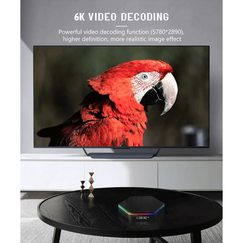 T95Z Plus Smart Android 12 TV Box With WiFi 6 QuadCore Processor 4K HD Streaming Player DualBand Wi