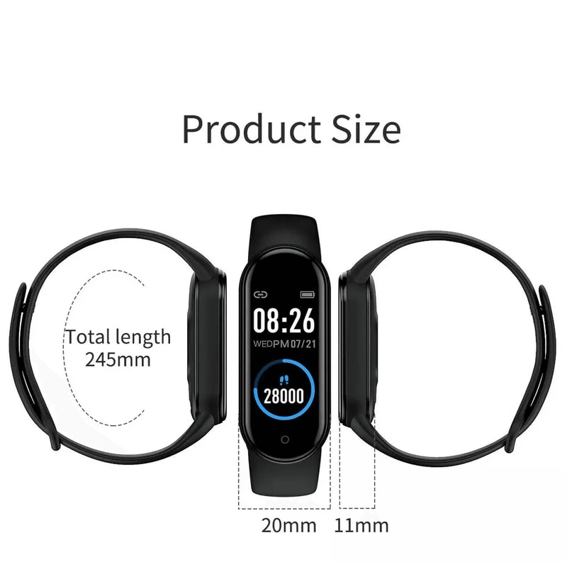 M4 Smart Watch Band Fitness Tracker With Blood Pressure Heart Rate Monitor Bracelet 4