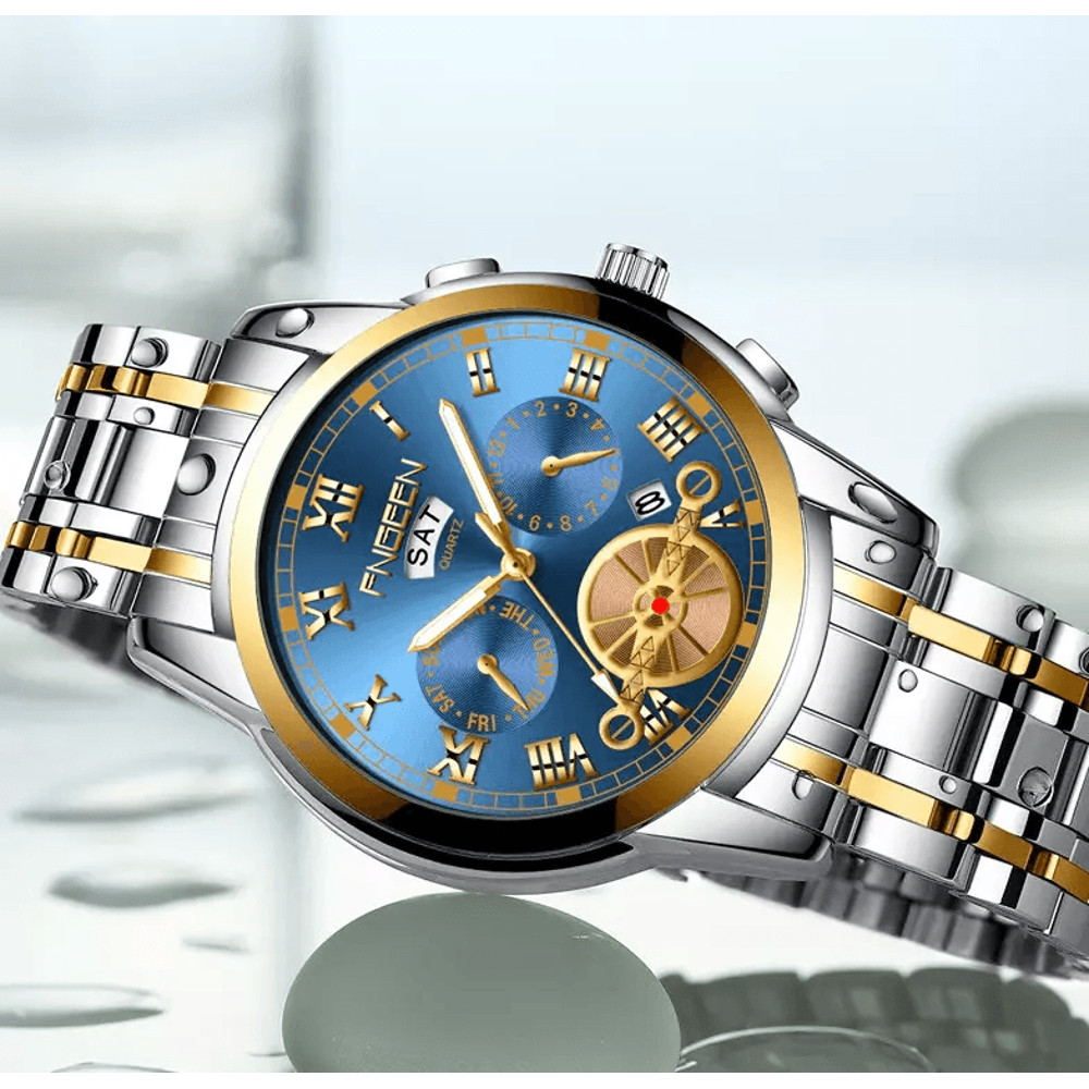 Elegant Mens Watch Stainless Steel Luminous Quartz Classic Design 1