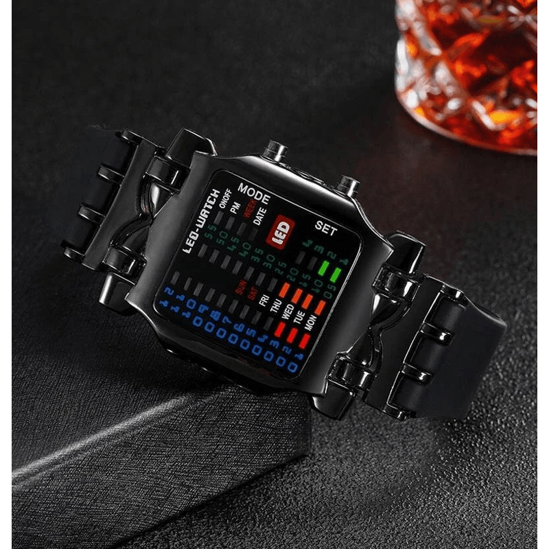 Luxury Mens Digital LED Sports Watch Waterproof Quartz Wristwatch With Date Display 3