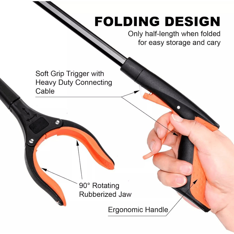 32 Grabber Pick Up Reaching Tool Heavy Duty Hand Grip Reacher For Seniors Trash Cans Lost Items Hig 9