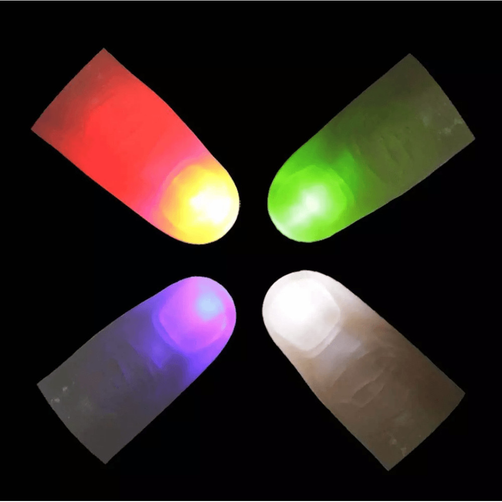 LED Finger Thumbs Light Prank Trick MultiColor Magic Prop For Parties Bars And Shows 0