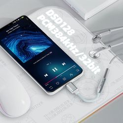 jadeaudio ja11 hi-res usb type c to 3.5mm headphone adapter – portable usb dac audio cable for phones