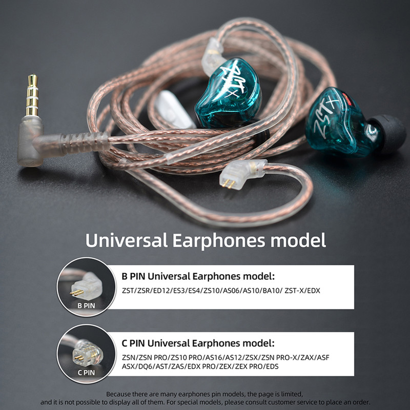 Original KZ Headphone Cord 8 Strands Gold Silver Copper Cube Mixed Upgrade Cable Headset Wire CRAZ