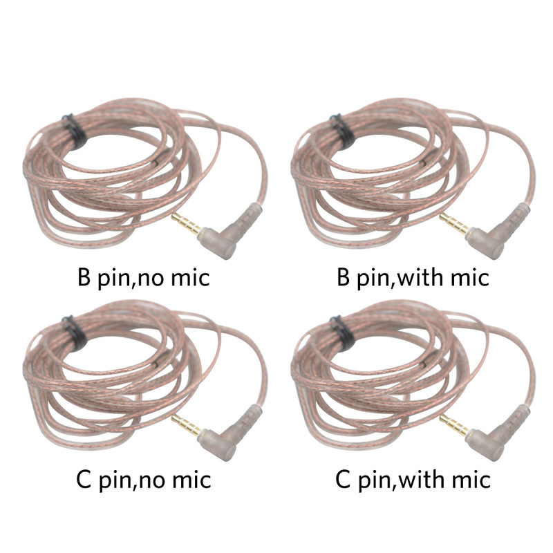 Original KZ Headphone Cord 8 Strands Gold Silver Copper Cube Mixed Upgrade Cable Headset Wire CRAZ