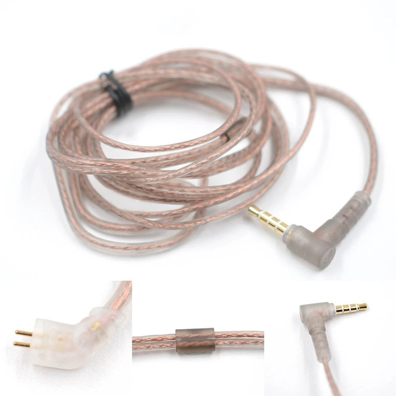 Original KZ Headphone Cord 8 Strands Gold Silver Copper Cube Mixed Upgrade Cable Headset Wire CRAZ
