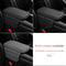 Leather Car Armrest Box Pad Memory Foam Center Console Arm Rest Protector Cover with Storage Pocket Elbow Rest Cushion