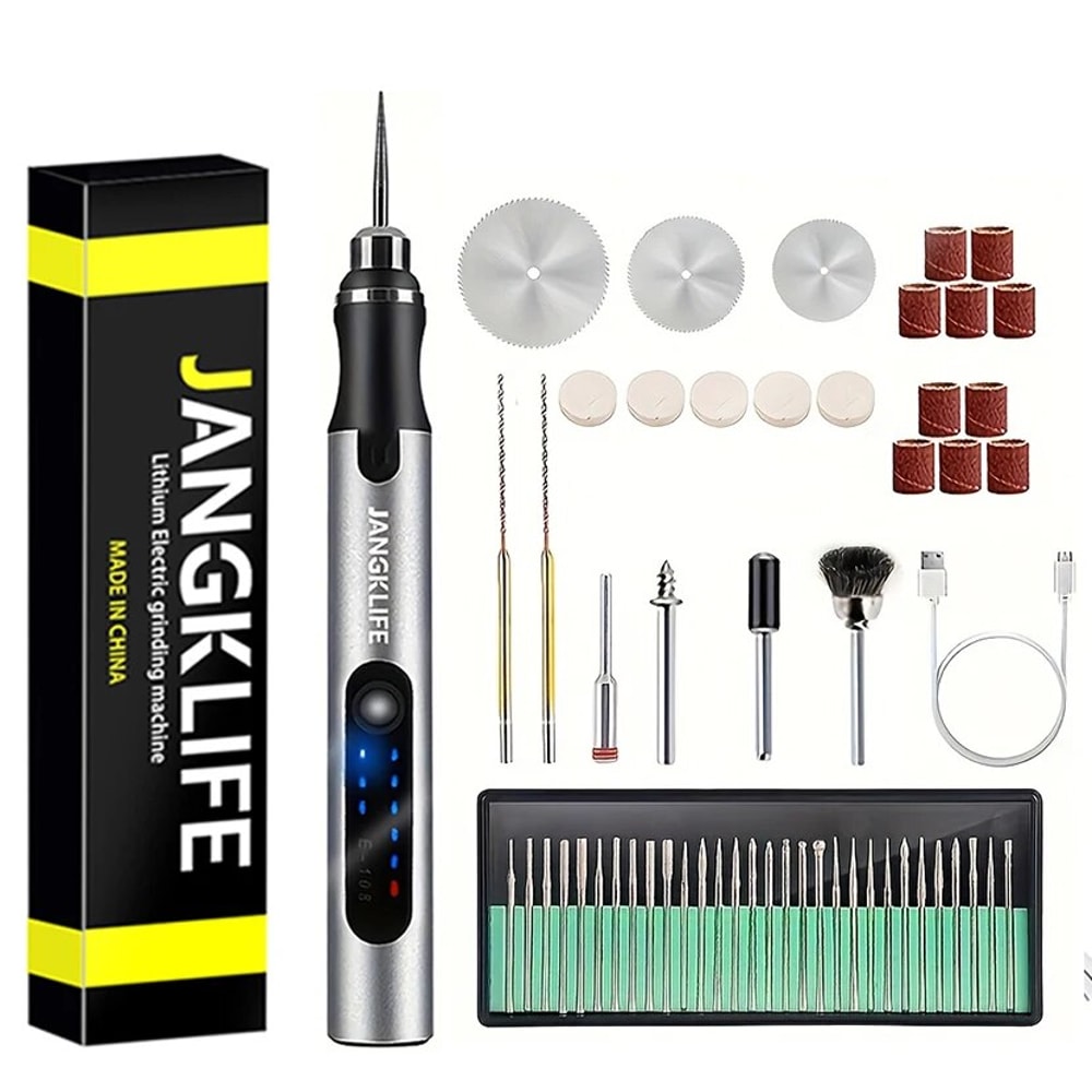 USB Cordless Rotary Tool Kit Wireless Engraving Pen For Woodworking Jewelry Metal Glass DIY Projec 8