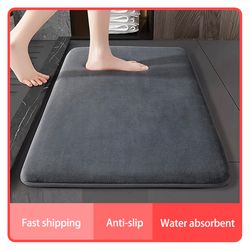 premium anti slip bath mat, super absorbent coral velvet floor mat, non slip shower rug for bathroom safety & comfort