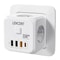 LENCENT Wall Socket Extender With 3 AC Outlets 3 USB Ports And1 Type C 7 In 1 EU Plug Charger OnOff 7