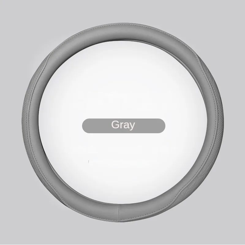 Premium Napa Leather Perforated Patchwork Car Steering Wheel Cover NonSlip Breathable Universal F 9