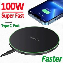 100w fast wireless charger pad – compatible with iphone, samsung, xiaomi high-speed wireles charging station for phones