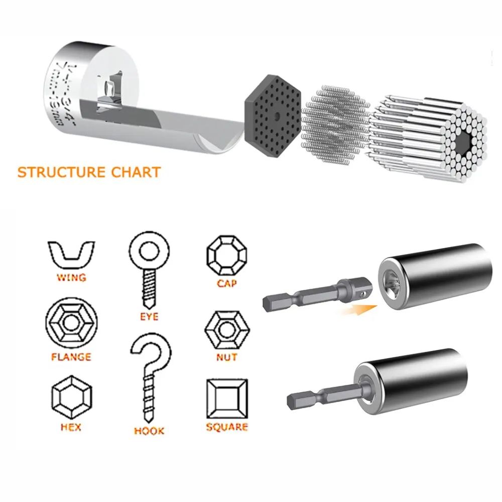 Multifunctional Magic Socket Wrench Set Electric Hand Drill Screw Tool Kit With Extension Rod For W 4