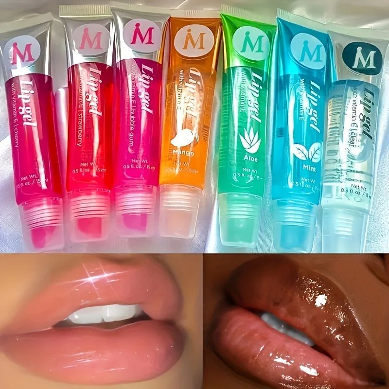 Moisturizing Clear Lip Gloss With VE Rosehip  Argan Plumping Lip Oils In Peppermint Aloe  Coconut F 0