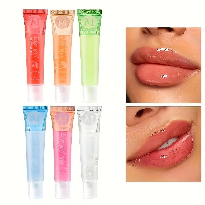 Moisturizing Clear Lip Gloss With VE Rosehip  Argan Plumping Lip Oils In Peppermint Aloe  Coconut F 3