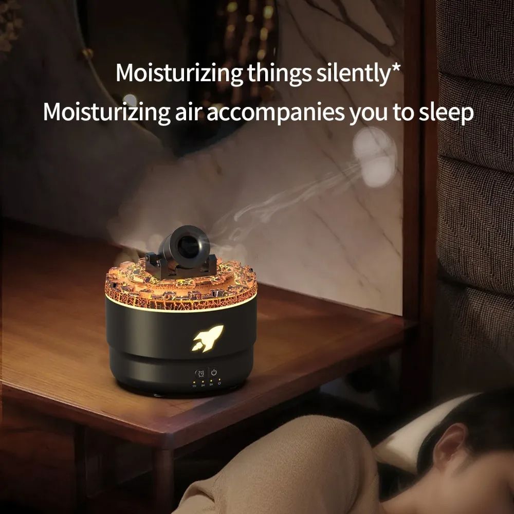 Cannon Aromatherapy Diffuser Jellyfish Spray Air Humidifier 7 Color LED Night Light Essential Oil D 5