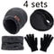 Winter Warm Velvet Hat Scarf Gloves Set Men Women Girls Outdoor Riding Beanies Neck Protection 3