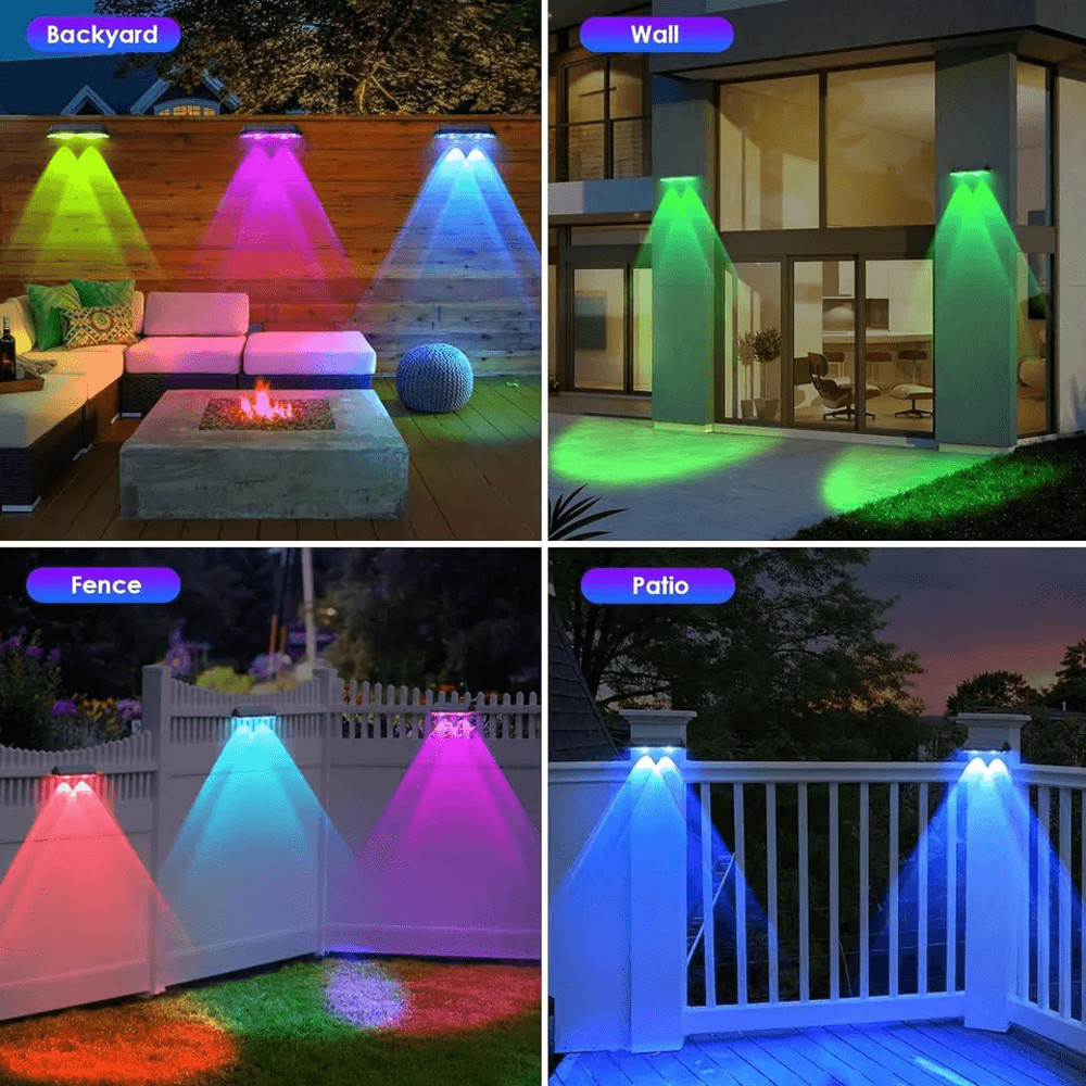 LED Solar Power Wall Light Outdoor Garden Waterproof Fence Deck Steps Lamp 4