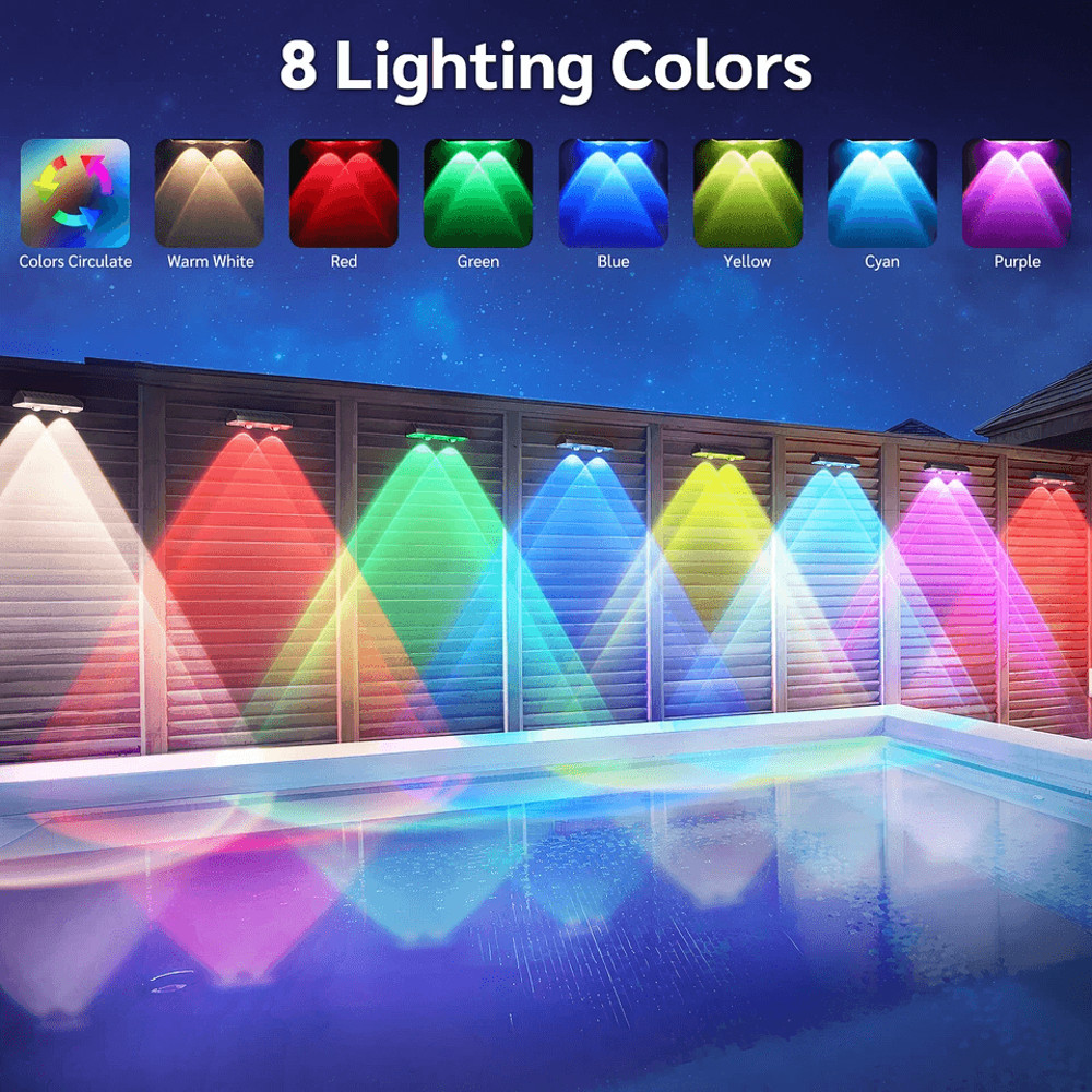 LED Solar Power Wall Light Outdoor Garden Waterproof Fence Deck Steps Lamp 7