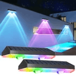 led solar power wall light outdoor garden waterproof fence & deck steps lamp