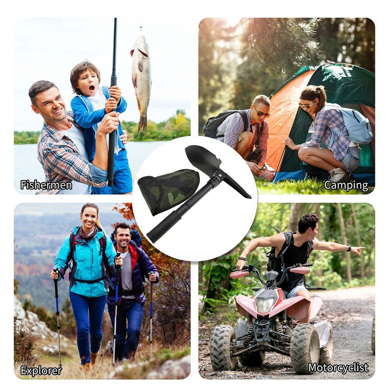 Multi Purpose Survival Shovel Portable Foldable Military Shovel For Camping Hiking Off Road Emerge 4