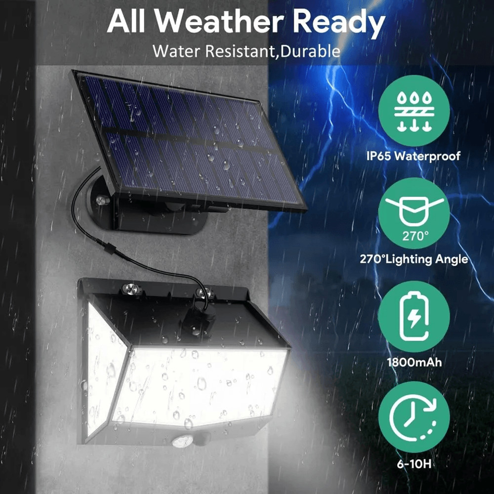 Waterproof Solar Garden Wall Lamp With PIR Motion Sensor Outdoor Solar Power Light Energy Efficient 1