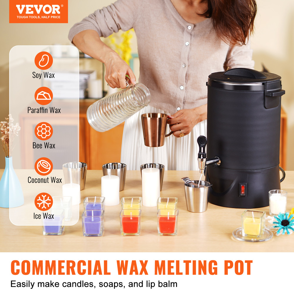 Commercial Wax Melter For Candle Making Large Electric Wax Melting Pot With Easy Pour Spout Temper 1