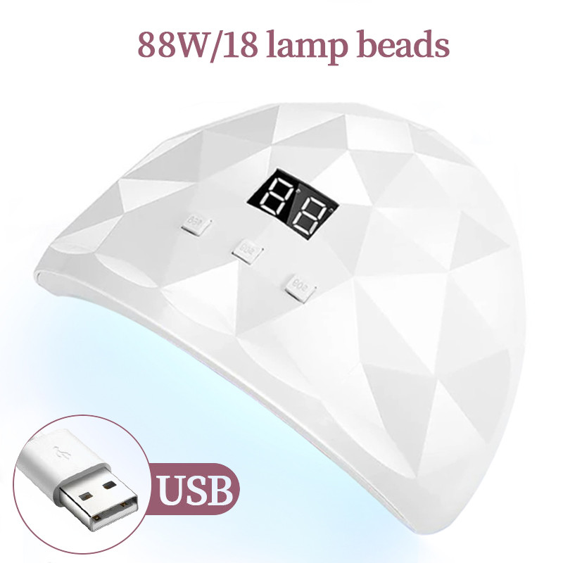 Professional 88W UVLED Nail Lamp Fast Curing Dryer For Gel Polish Extensions Builder Gel White Por 6