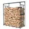 Heavy Duty Outdoor Firewood Rack with Waterproof Cover, Square Strong Stand for Fireplace & Garden Firewood Storage