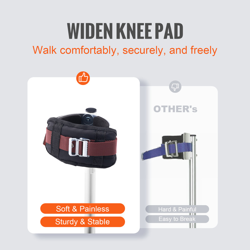 Adjustable Aluminum Tool Stilts with Protective Knee Pads, Heavy-Duty Non-Slip Work Stilts for Home