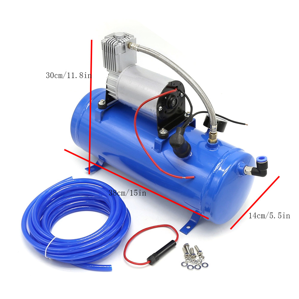 Air Horn Kit 6L mit 100 PSI 12V, Compact Luft Kompressor & Auto Tire Inflator Compressor