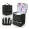 Double Layer Nail Polish Storage Bag with 30 Compartments, Portable Essential Oil Organizer Cosmetic Nail Care Kit Box