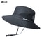 Outdoor Bucket Hat for Men, Summer Breathable Mesh Panama Cap, Cotton Sun Protector Jungle Fishing Hiking Beach Hat