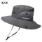 Outdoor Bucket Hat for Men, Summer Breathable Mesh Panama Cap, Cotton Sun Protector Jungle Fishing Hiking Beach Hat