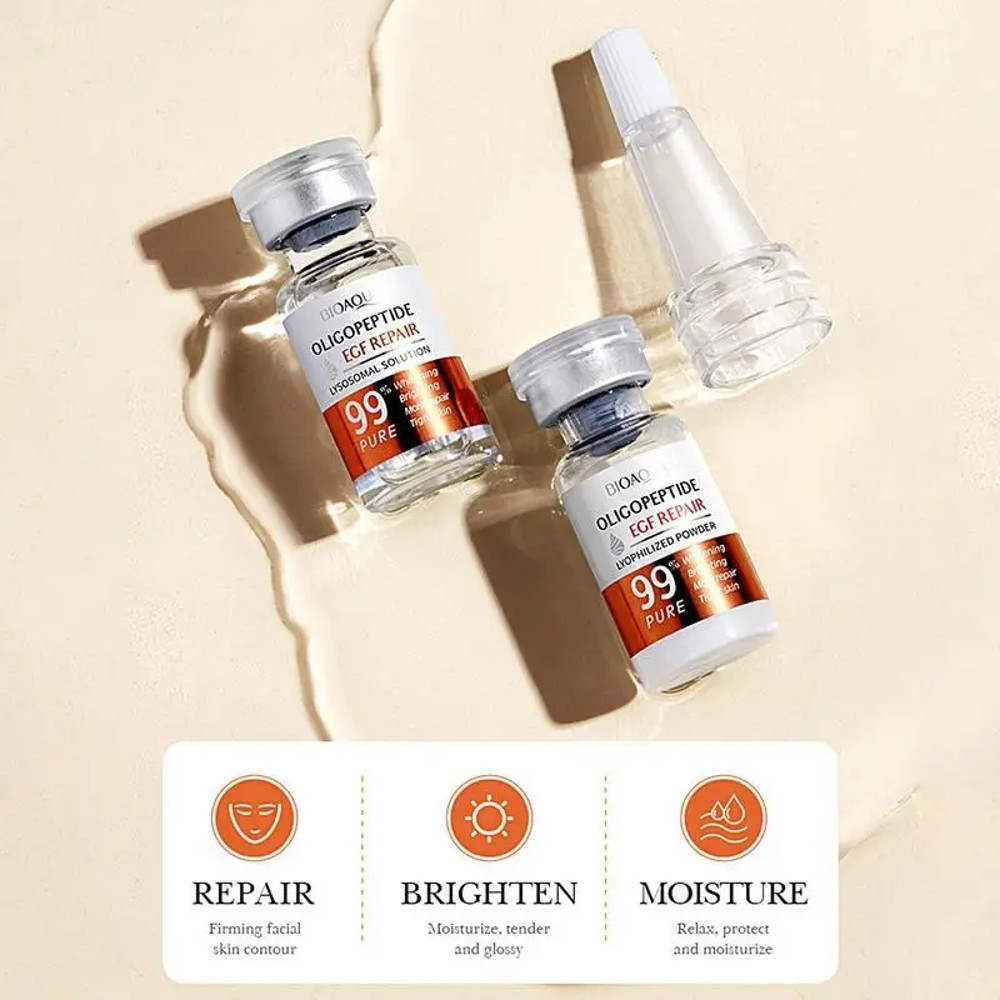 Facial Microneedling Serum Yeast Freeze-Dried Powder Skin Care Set Anti-Aging Peptides Essence to Shrink Pores, Brighten