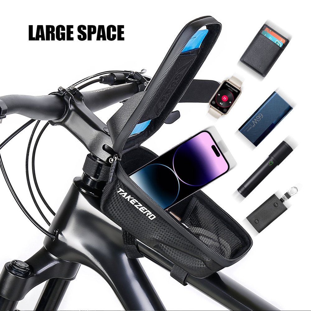 Mountain Bicycle Bag Hard Shell EVA Front Frame Bag for Road Bikes, Mobile Phone Handlebar Pouch Cycling Equipment