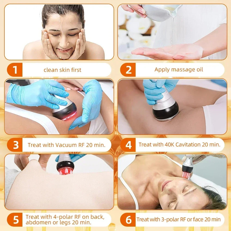 Cavitation Body Slimming Machine Facial Massager Vacuum Suction Skin Tightening Face Lifting Beauty Device for Home Spa