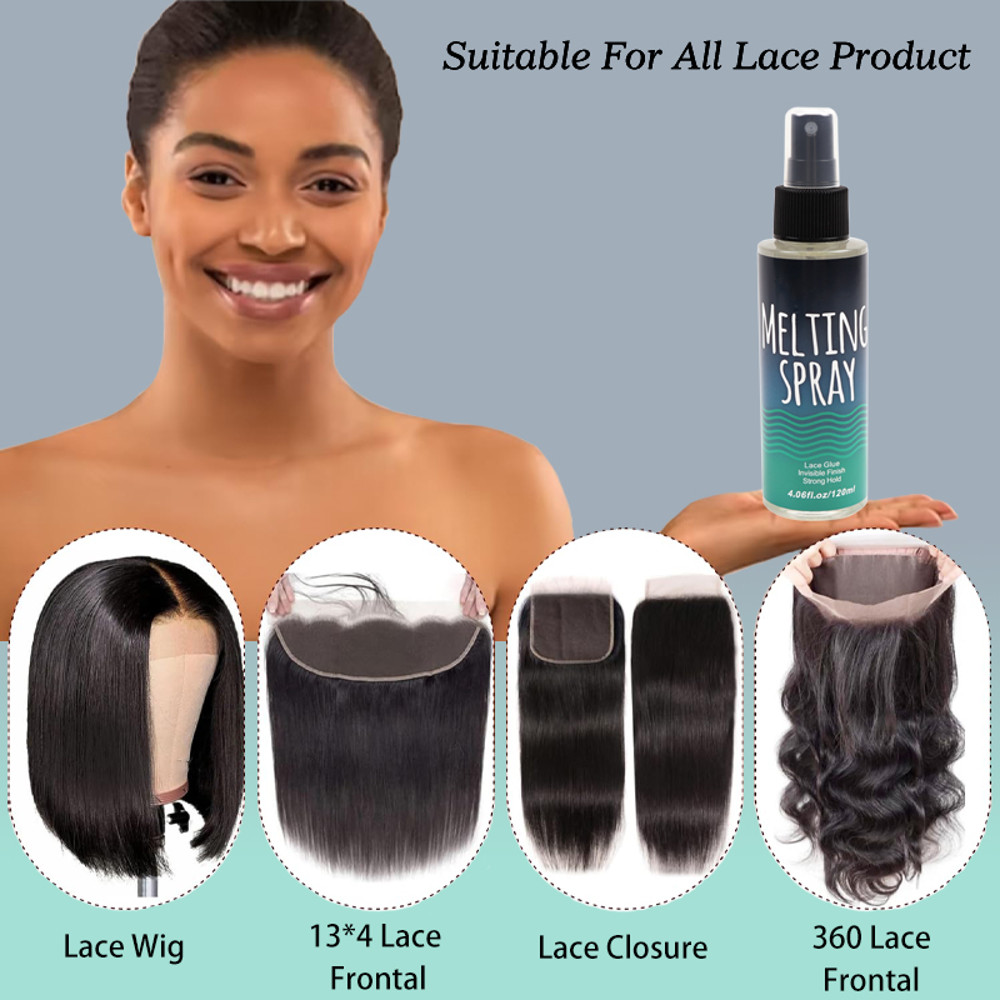 120Ml Lace Melting Spray For Wigs Seamless Wig Glue Spray Invisible Lace Adhesive Strong Hold Lace 4
