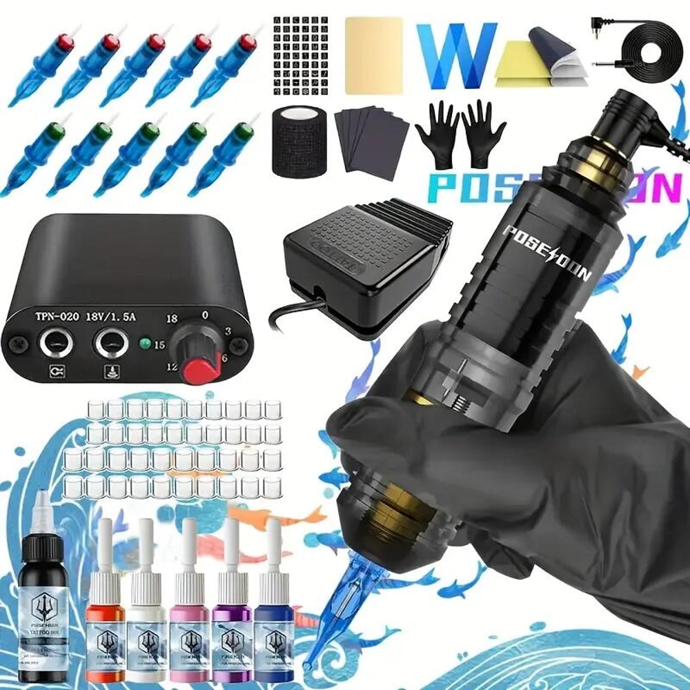 Tattoo Kit New Memory Tattoo Pen Machine Wireless Permanent Makeup Gun Kit with Power Supply for Professional Artists