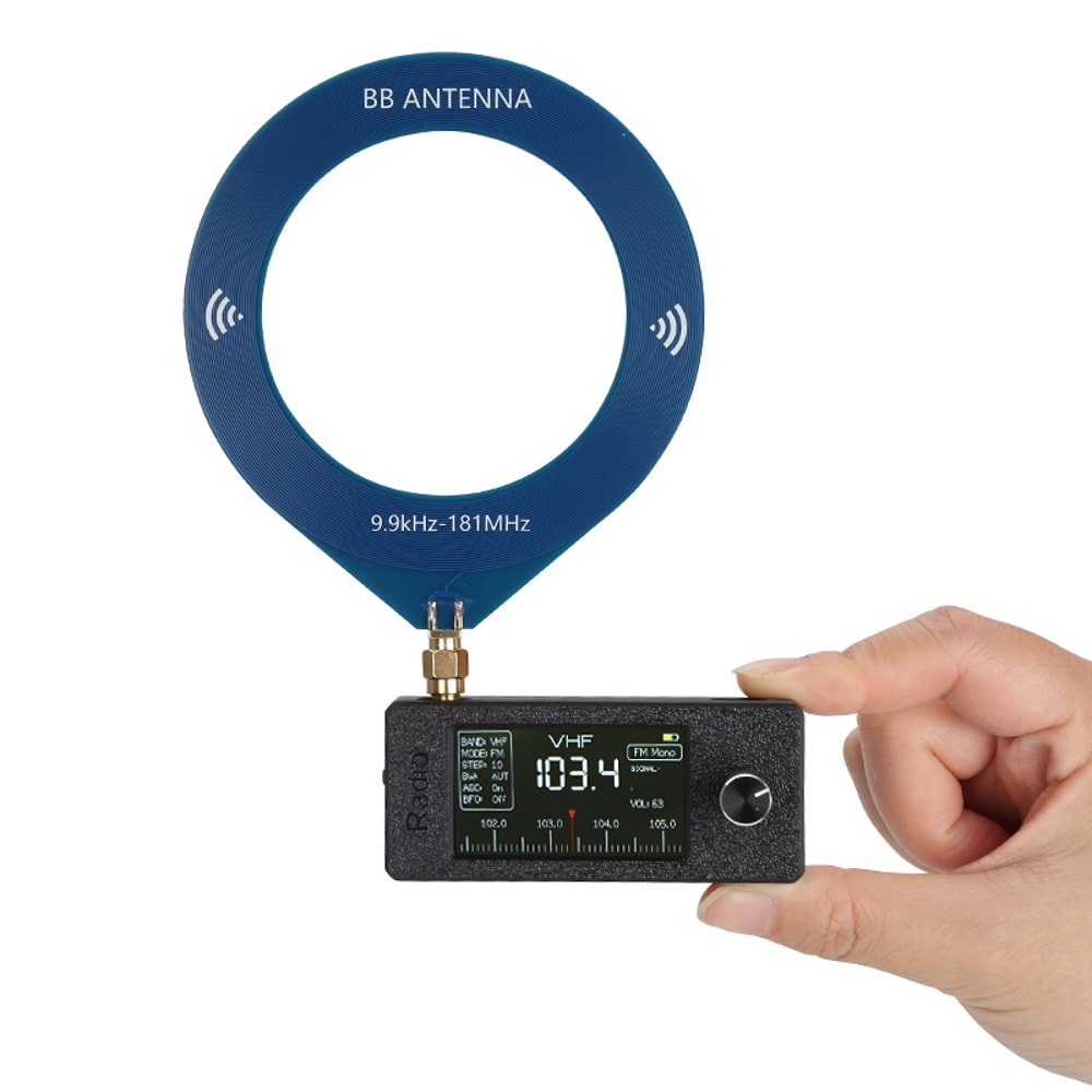 ATS mini Full Band Pocket SSB Radio with Earphone Amp & Antennas, Updated ESP32 FM/AM Receiver