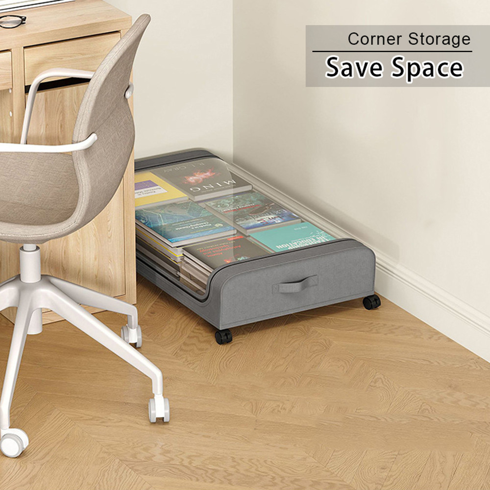 Under Bed Storage Box with Wheels, Large Capacity Dust Proof Quilt Clothes Storage Bag for Bedroom, Organizing Storage