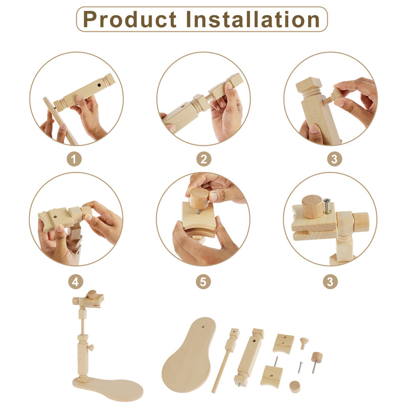 Adjustable Wooden Embroidery Stand With 360 Rotating Hoop HandsFree Cross Stitch Holder For Beech W 3