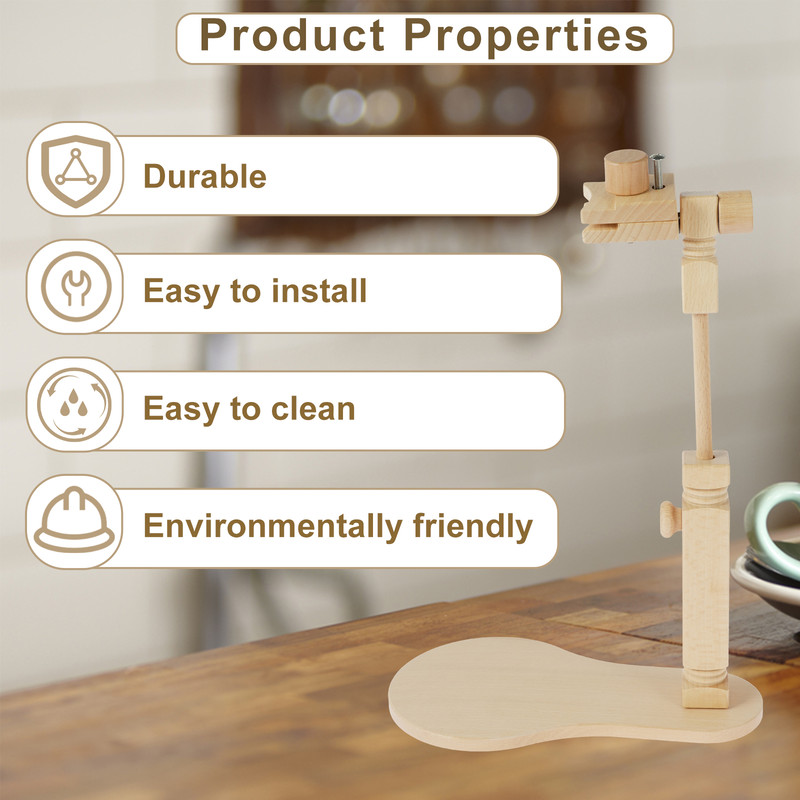 Adjustable Wooden Embroidery Stand With 360 Rotating Hoop HandsFree Cross Stitch Holder For Beech W 4