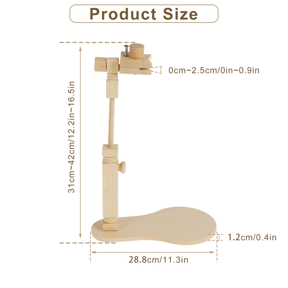 Adjustable Wooden Embroidery Stand With 360 Rotating Hoop HandsFree Cross Stitch Holder For Beech W 5