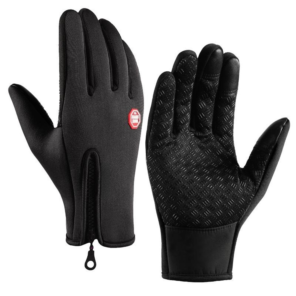 Winter Gloves for Men Waterproof Windproof Cold Weather Gloves Touchscreen Zipper Gloves for Snowboard Motorcycle