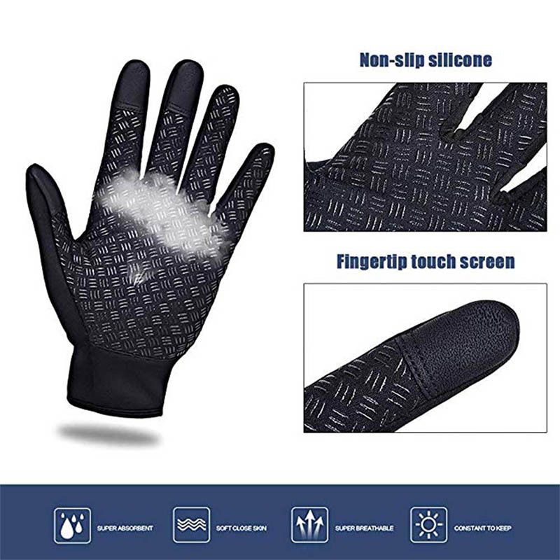 Winter Gloves for Men Waterproof Windproof Cold Weather Gloves Touchscreen Zipper Gloves for Snowboard Motorcycle