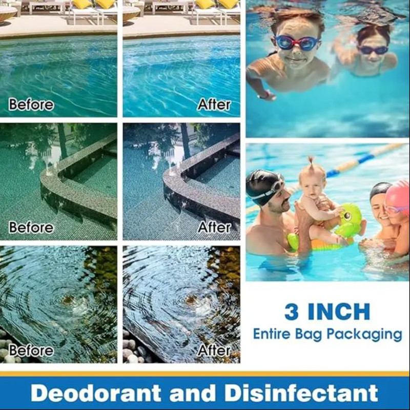 Slow-Dissolving Cleaner Tablets for Cleaning and Disinfecting Swimming Pools, Bathtubs and Spas, Dose Chlorine Tablets