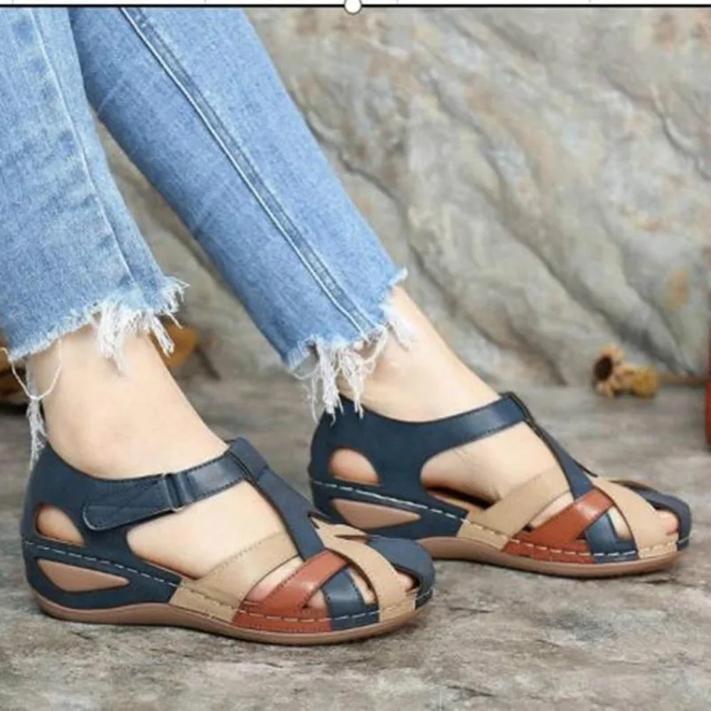 Womens Summer Roman Sandals Flat Beach Flip Flops  Casual Mules 2